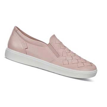 Women's Ecco Soft 7 Woven Casual Shoes Pink | Canada 82OKI